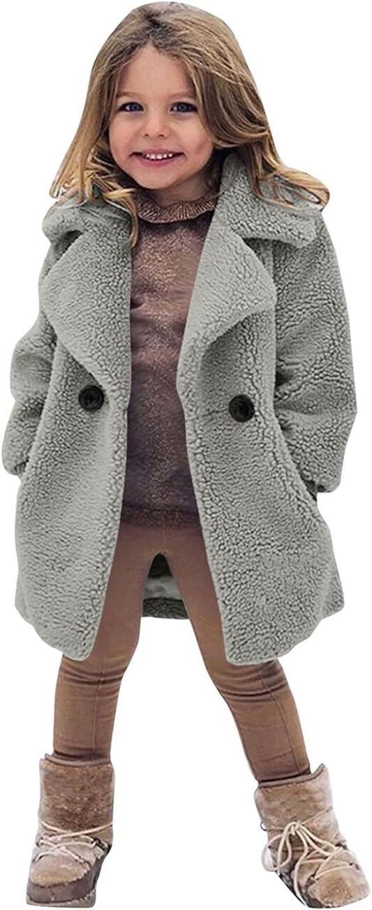 Toddler Kids Duffle Overcoat Winter Windproof Thicken Coat Jacket Warm Fleece Outerwear Trench Windbreaker Top R25