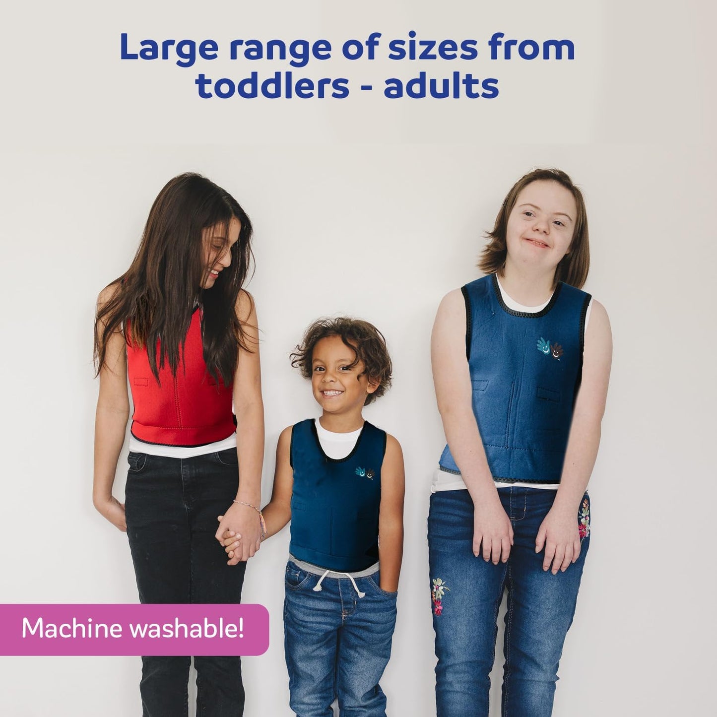 Red Weighted Compression Vest for Sensory Support in Children and Adults - Calming Vest for Toddlers, Kids, Teens, and Adults