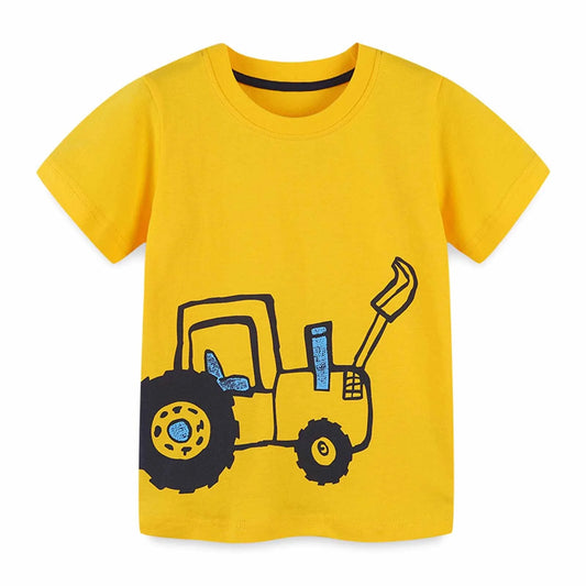Summer Savings Clearance!  2-8Y Cartoon Print Baby Boys T Shirt for Summer Infant Boy T-Shirts Short Sleeves Kids Clothes Toddler Cotton Tops
