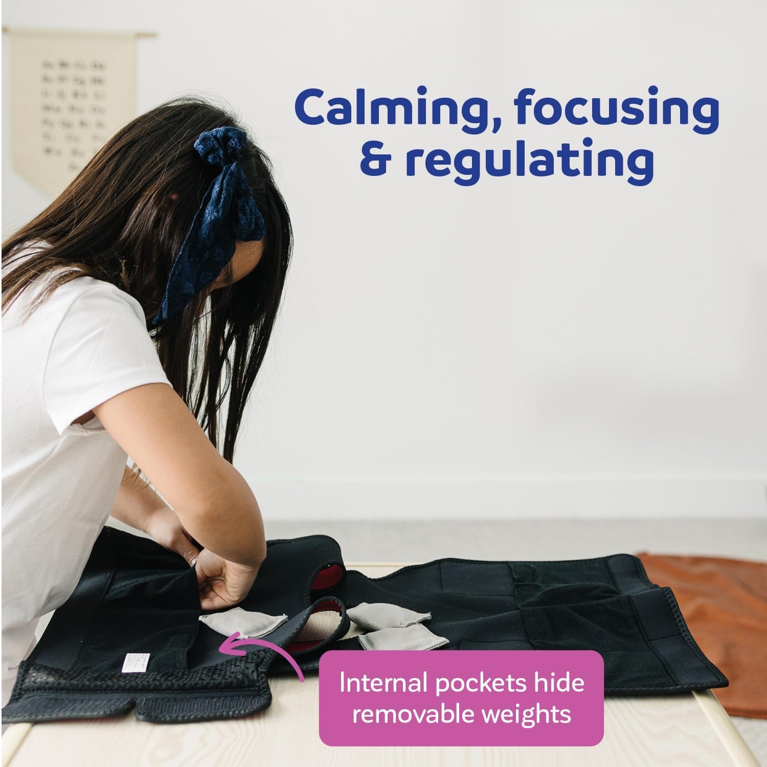 Red Weighted Compression Vest for Sensory Support in Children and Adults - Calming Vest for Toddlers, Kids, Teens, and Adults