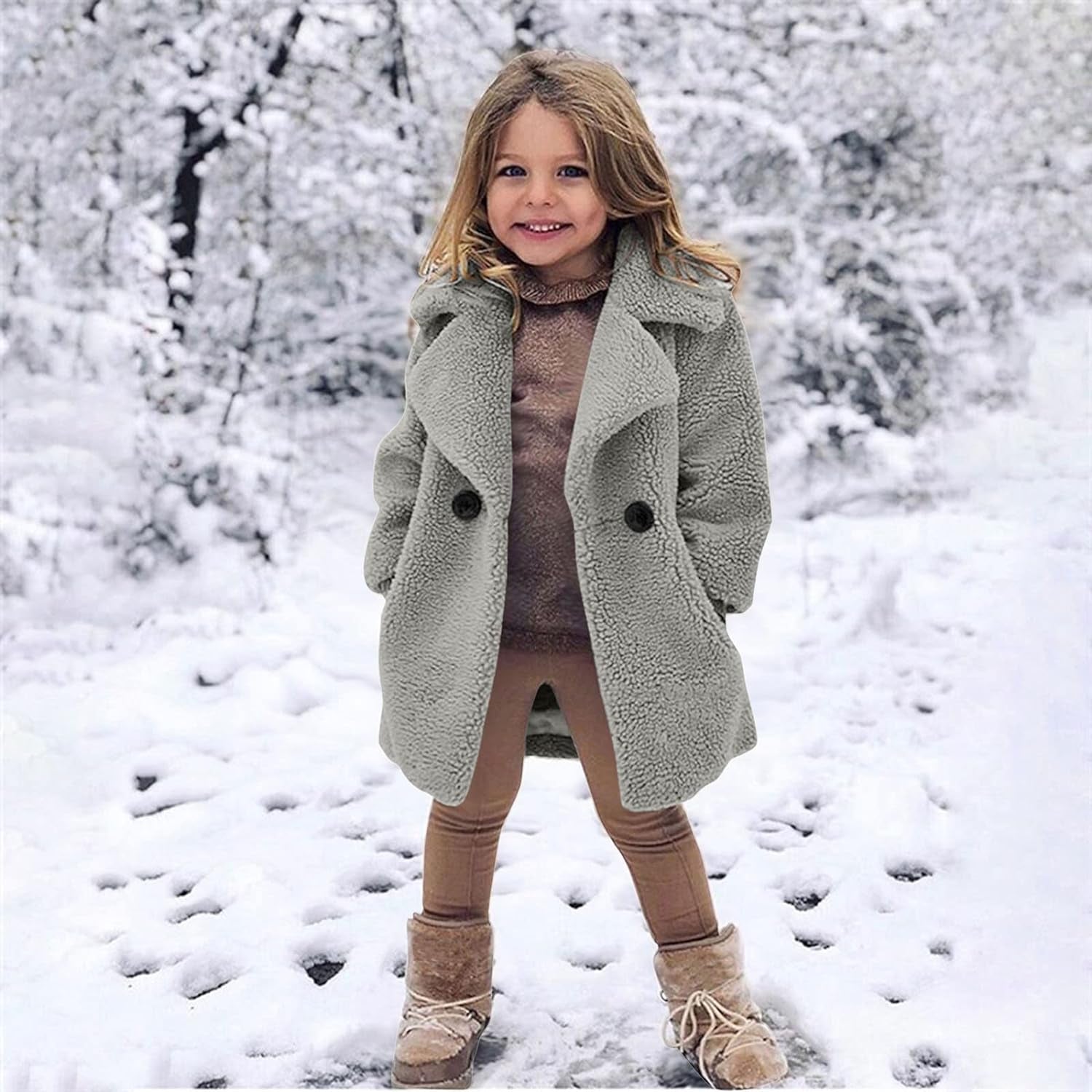 Toddler Kids Duffle Overcoat Winter Windproof Thicken Coat Jacket Warm Fleece Outerwear Trench Windbreaker Top R25