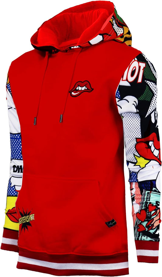 Mens Urban Hip Hop Premium Fleece Hoodie - Modern Pullover NYC Street Fashion Urbanwear Hooded Sweatshirt