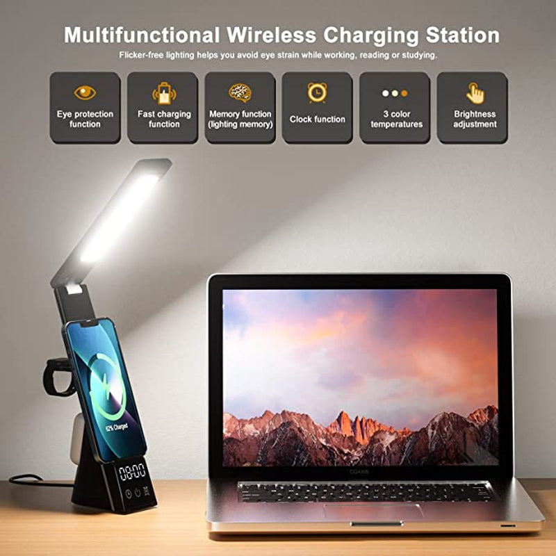 -Mini - 7 in 1 Multifunctional LED Desk Lamp with Wireless Charger
