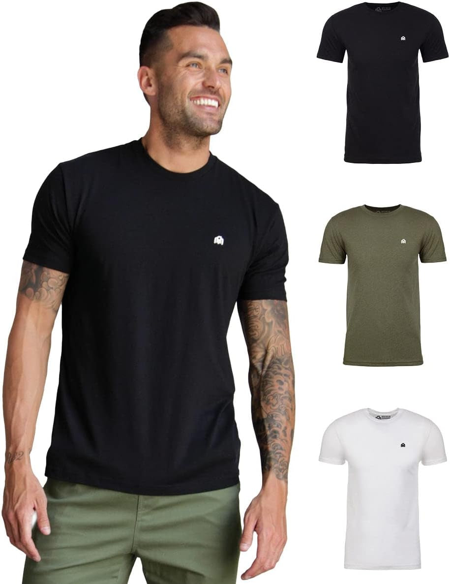 Men's Logo T-Shirt - Short Sleeve Crew Neck Soft Fitted Tees in Sizes S - 4XL, Classic and Fresh Design
