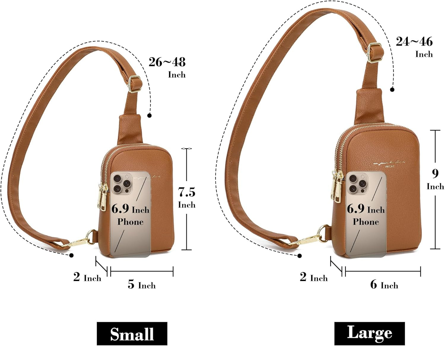 Women's Faux Leather Crossbody Sling Bag - Versatile Travel Purse and Fanny Pack Gift Option