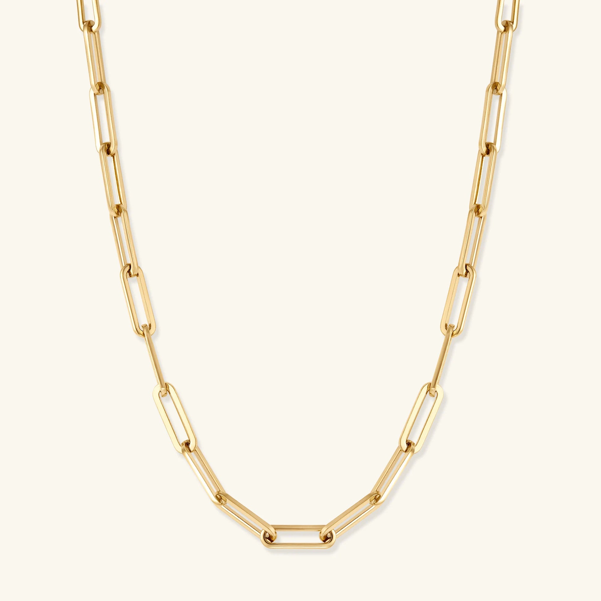 14K Gold Filled Women's Choker Necklace - Layered Dainty Paperclip Design - Elegant Gift for Mothers