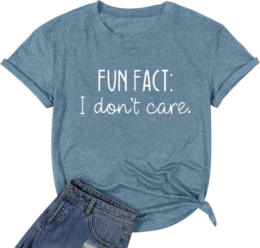 Calvin Fun Fact Women's Graphic Tee with Letter Print and Humorous Sayings