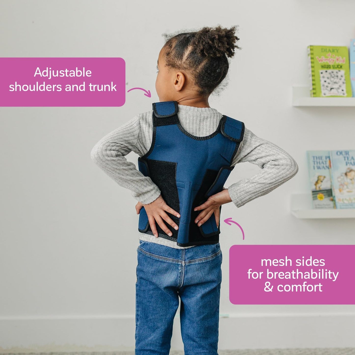Red Weighted Compression Vest for Sensory Support in Children and Adults - Calming Vest for Toddlers, Kids, Teens, and Adults