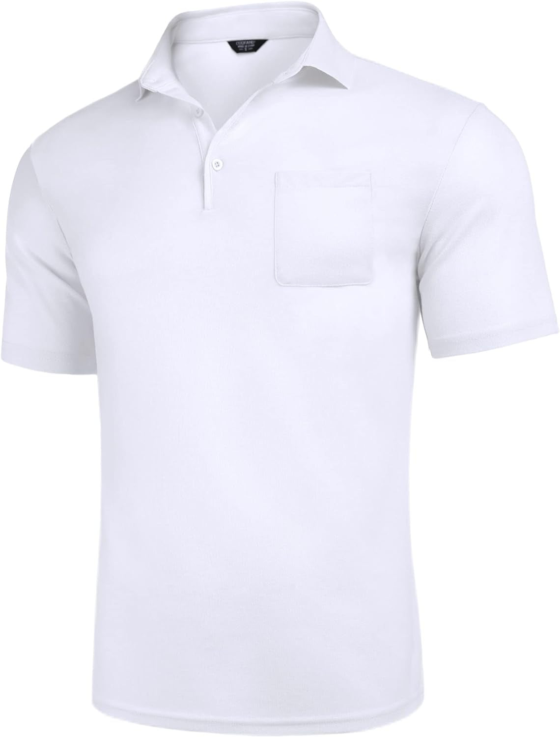 Men's Slim Fit Cotton Pique Golf Polo Shirt - White