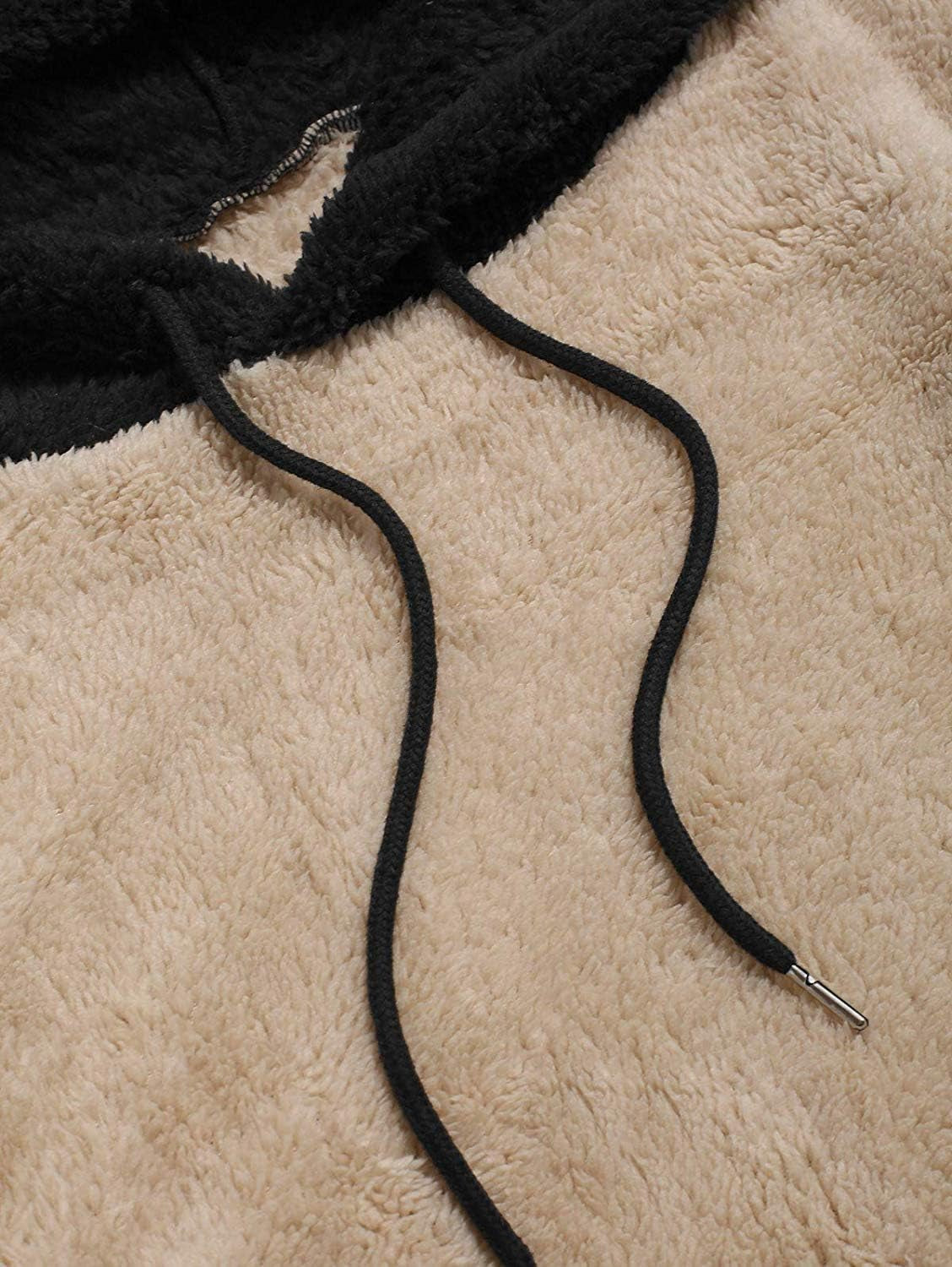 Men's Fuzzy Sherpa Pullover Hoodie Sweatshirt with Front Pocket - Long Sleeve Military-Inspired Fall and Winter Outerwear