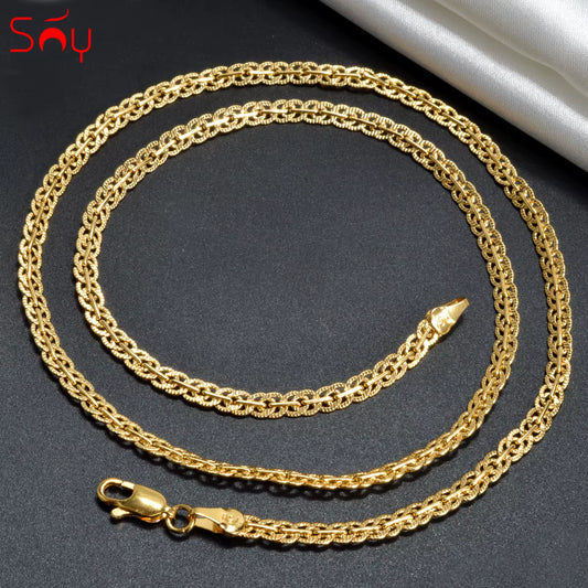 18K Gold Plated 5mm Link Chain Necklace for Men and Women - Classic Choker for Daily Wear and Special Occasions