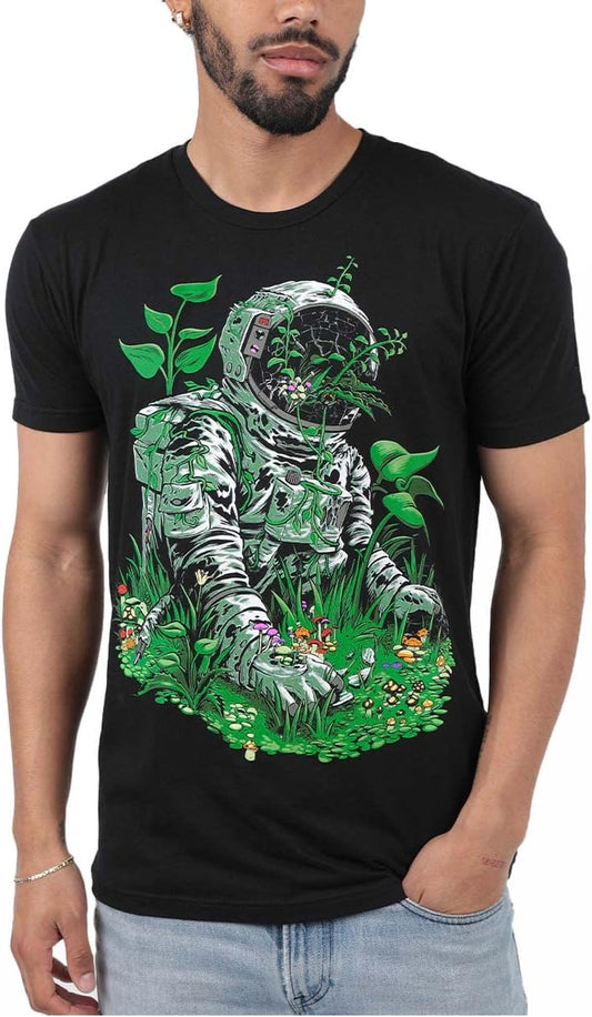 Natural Order T-Shirt - Men's Black Astronaut Graphic Tee (X-Large)