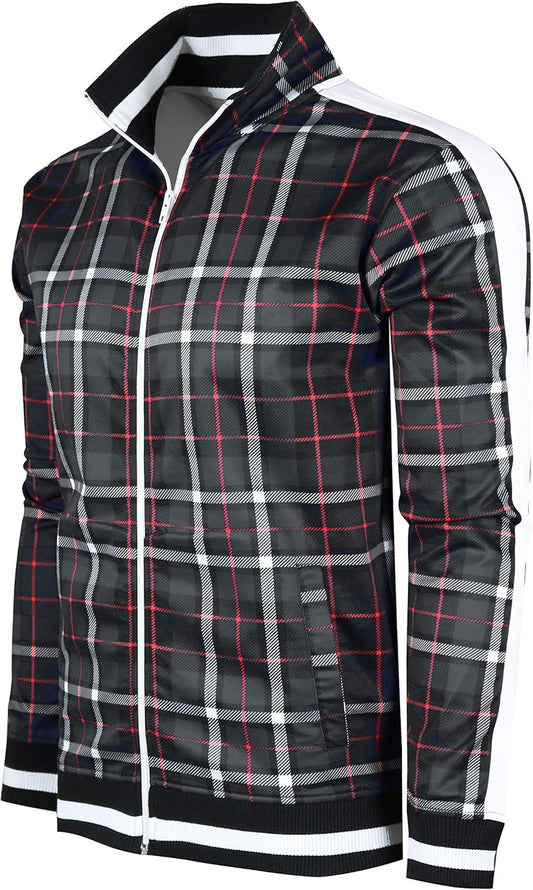 Men's Urban Hip Hop Premium Track Jacket - Slim Fit with Side Taping Sportswear