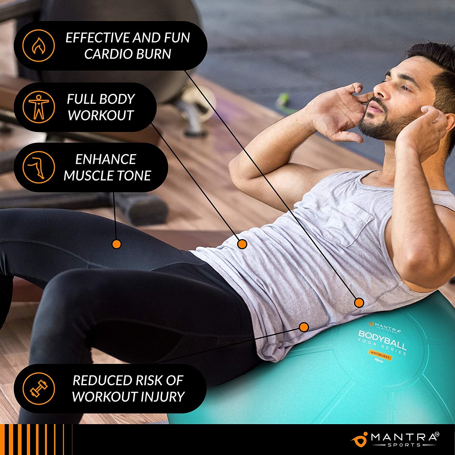 Professional Exercise Ball Chair for Fitness, Stability, Pilates, Pregnancy, and Therapy - Available in 55Cm, 65Cm, and 75Cm - Extra Thick, Anti-Burst, Non-Slip Gym Quality Balance Ball with Pump and Guide