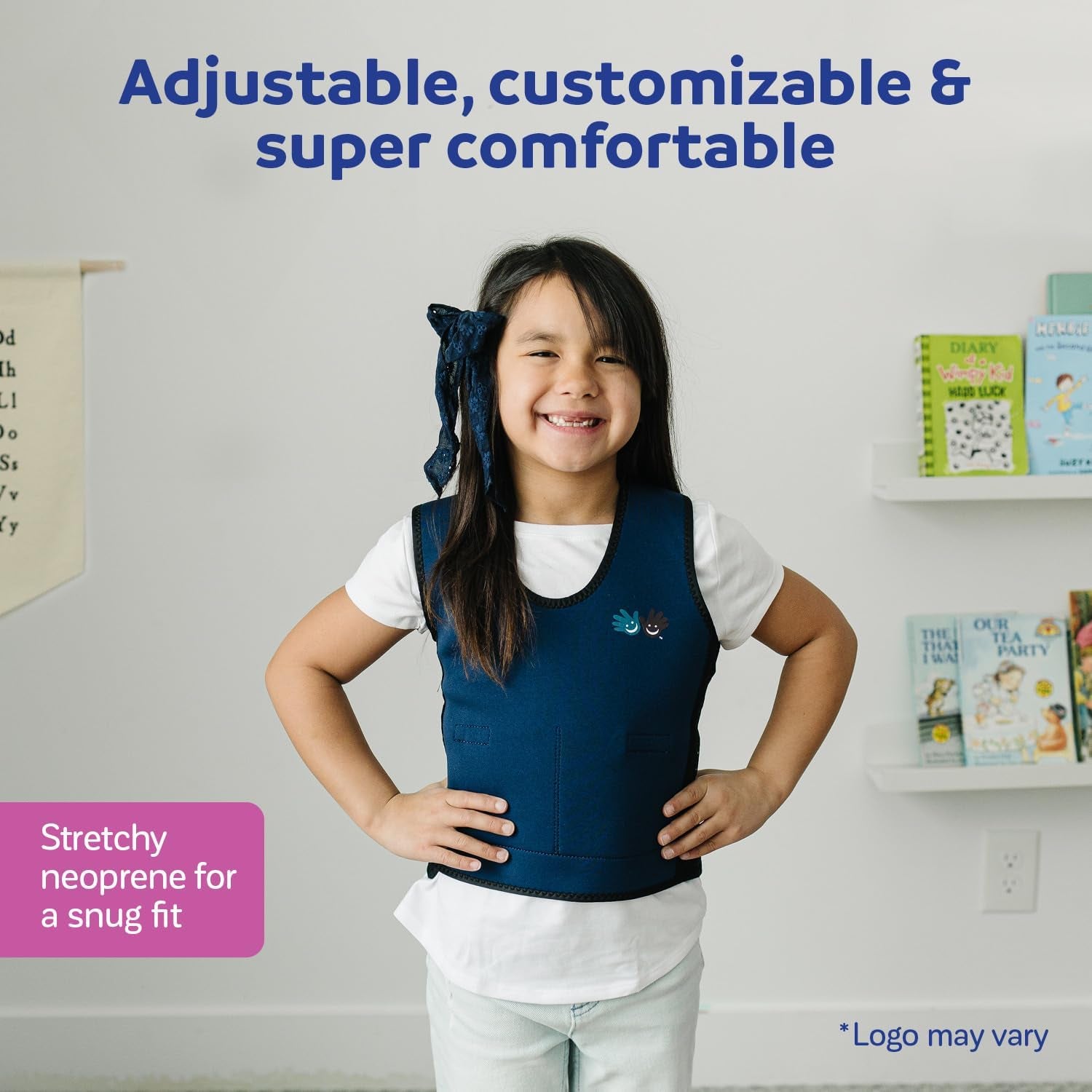 Red Weighted Compression Vest for Sensory Support in Children and Adults - Calming Vest for Toddlers, Kids, Teens, and Adults